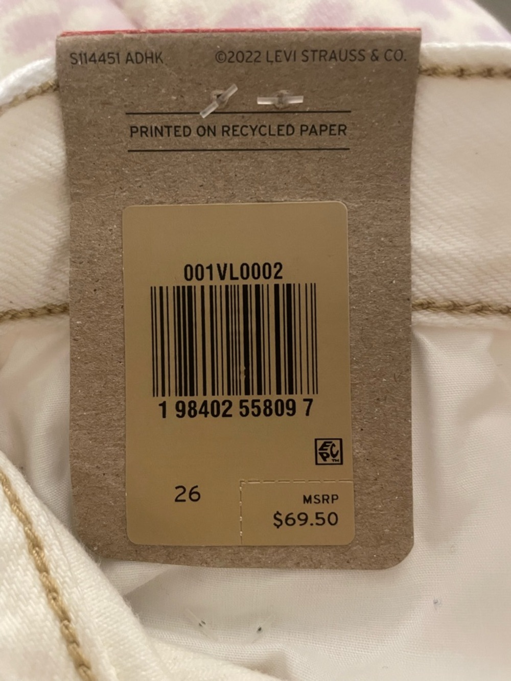 Levi's White Denim skirt